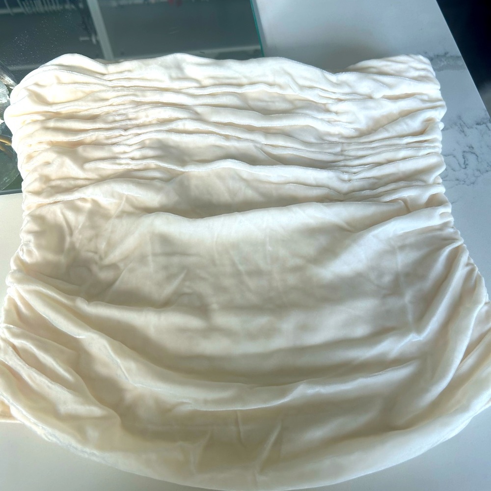 Reformation Women's Cream and White Corset velvet